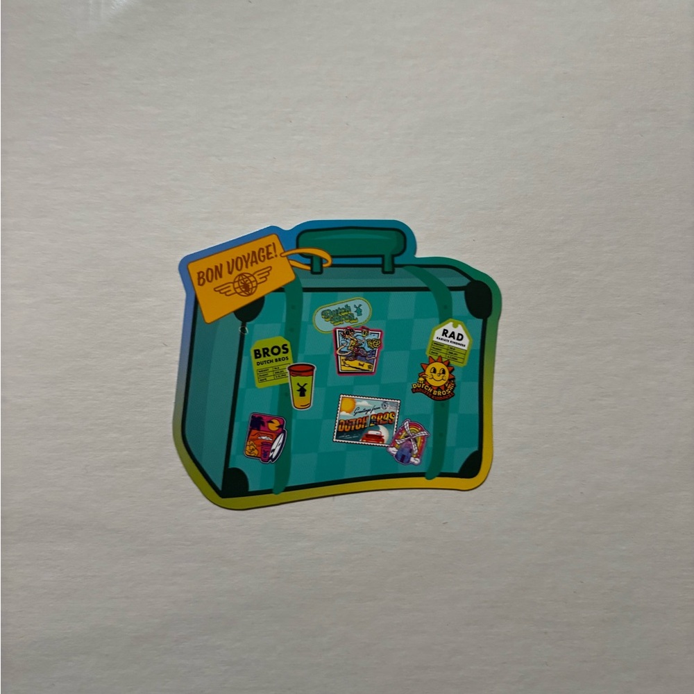 Dutch Bros Blue and Yellow Suitcase Sticker